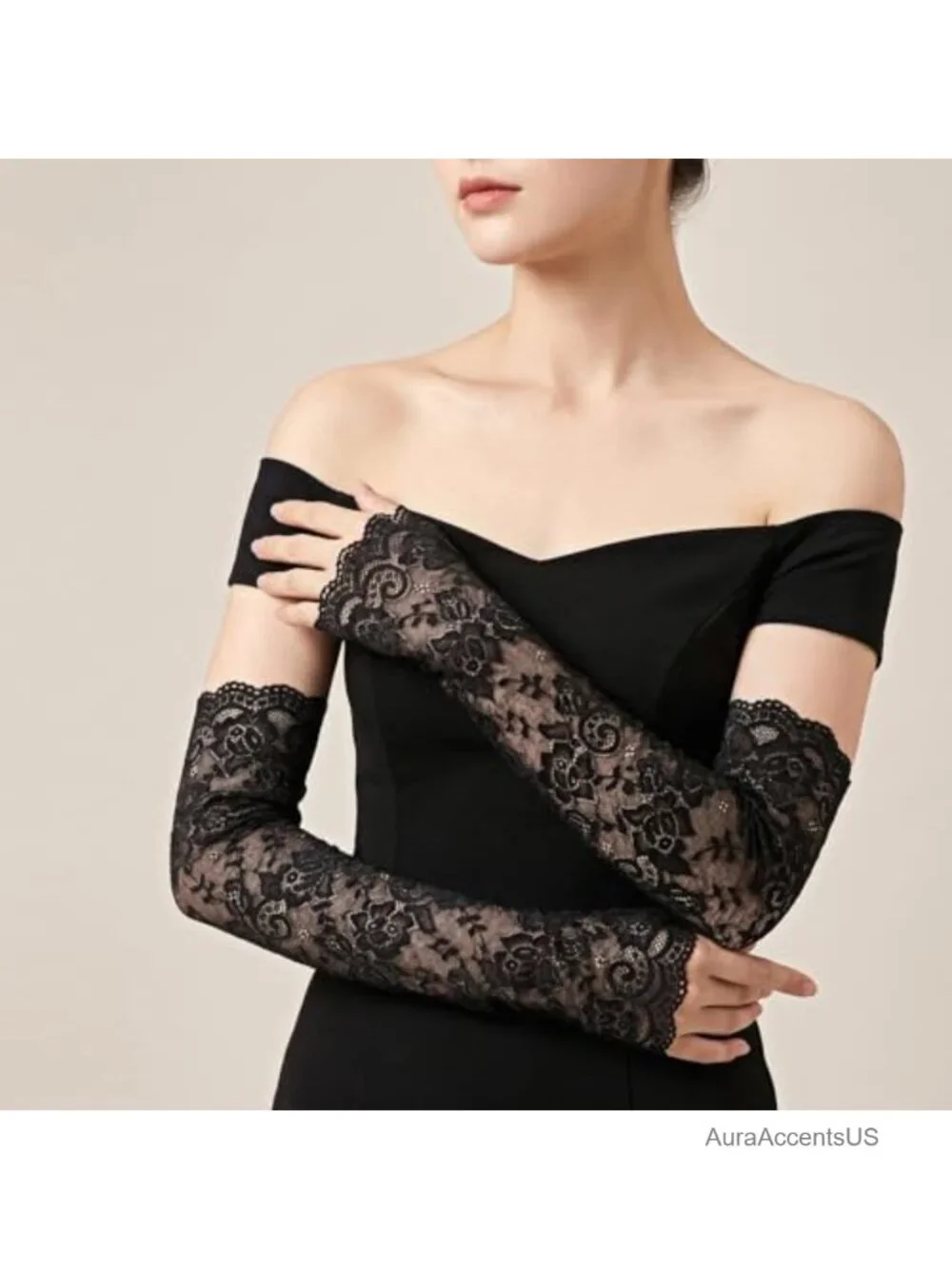Women's Lace Arm Sleeves Fingerless Gloves Wedding Accessory